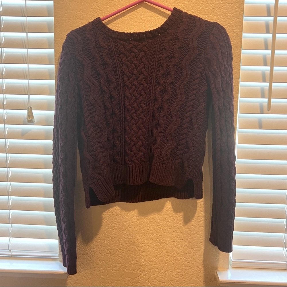 Maroon cableknit sweater